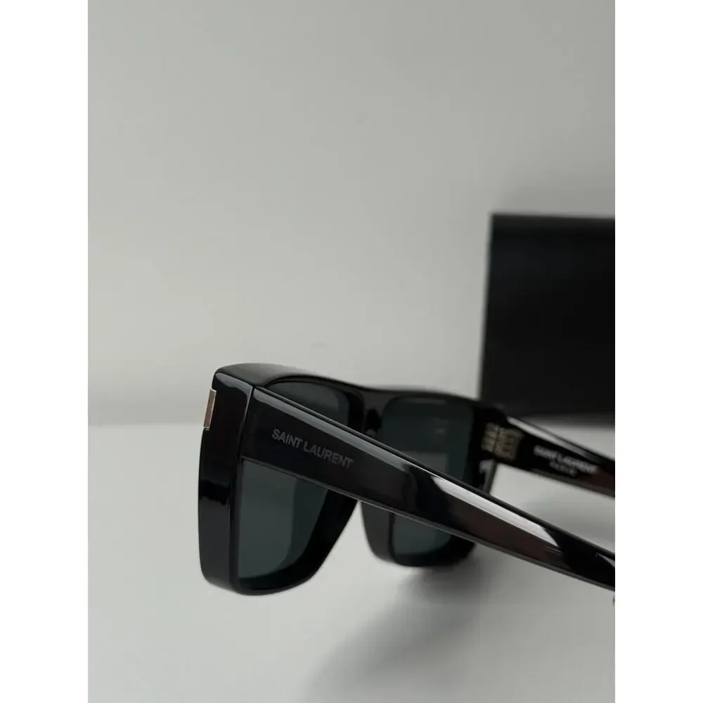 NEW Saint Laurent SL756 Black Flat Top Sunglasses $565